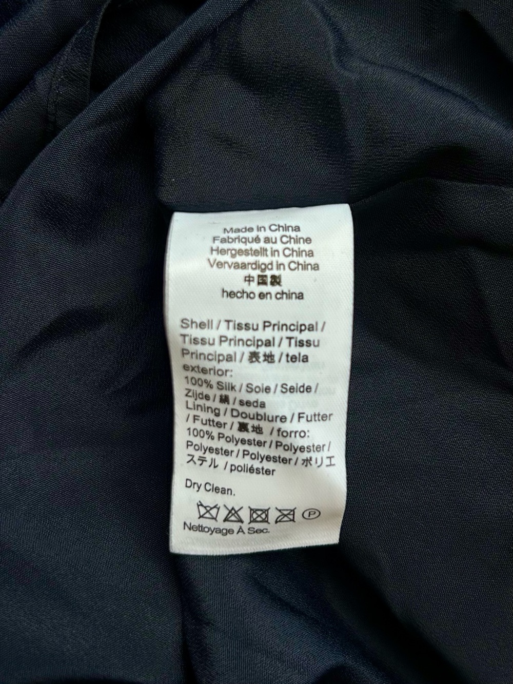 J Crew A-line Silk Shirt-Dress Navy Blue Size 14 NWT - Picture 10 of 11